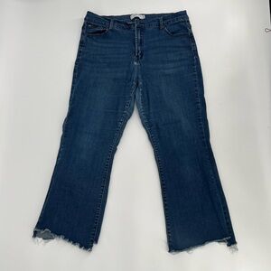 Jinggu Cropped Rough Hem Distressed Jeans Size 3XL Women’s